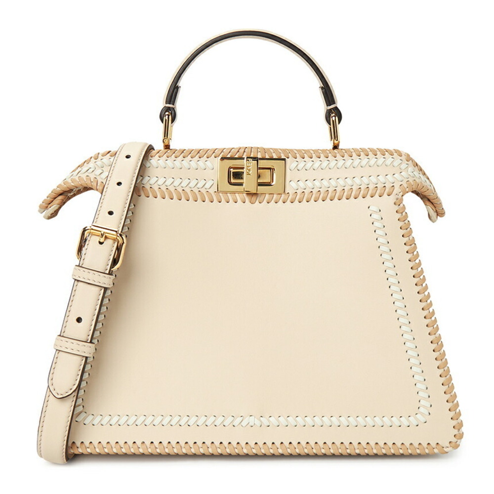 FENDI FF Jacquard Shopper Tote Shoulder Bag Brown